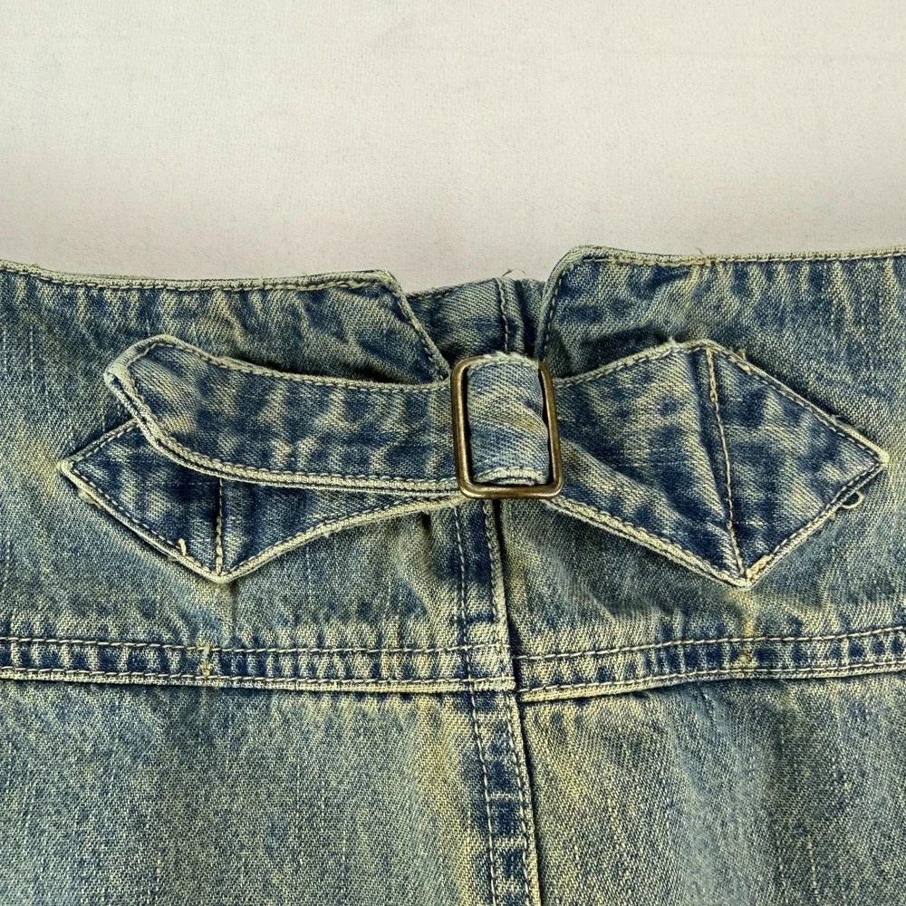 NY Jeans VTG 90s Y2K Denim Fringe Maxi Skirt Sz‎ 2 Western Coastal Cowgirl